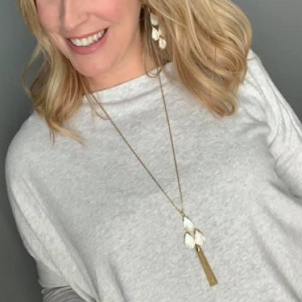Botanical Chandelier & Tassel Necklace Set